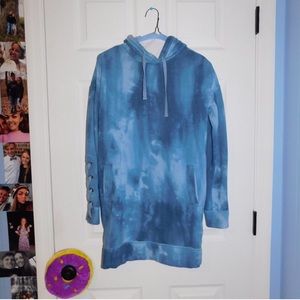 hollister blue tiedie oversized hoodie